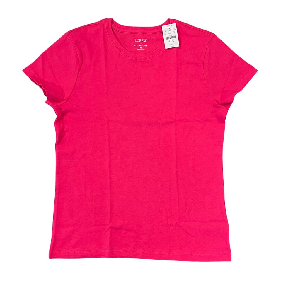 NWT J. Crew Sweet Fuchsia Pink Essential Short-Sleeve Crewneck Tee - SIZE M